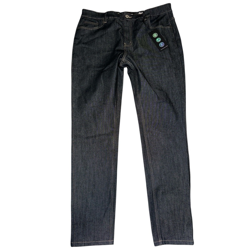 New Serenade Jeans Fitted Denim Men’s Sz 38x32 Dark Rinse Skater‎ Grunge Goth - Picture 2 of 14
